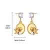 Brincos de estrela-do-mar de aço inoxidável retrô mais vendidos transfronteiriços brincos de pérola com coração brincos fofos simples requintados de alta qualidade moda