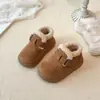 Botas Curtas Birkenstock Camurça Fosca Moda Coreana Feminina Inverno 2025 Botas Casuais de Algodão para Crianças Pequenas e Médias