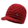 Gorros de Invierno al por Mayor Estilo Nuevo de Punto Engrosado con Forro Polar Gorro de Lana Grueso para Exteriores para Mamá Gorros para Señoras Mayores