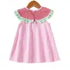 Vestido para Niña con Lindo Estampado de Sandía, Cuello Grande de Solapa, Vestido sin Mangas de Corte A, Vestido Ligero y Transpirable de Verano para Salir