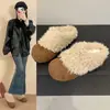 Pantuflas de Diadema Esponjosas para Mujer 2026 Estilo Nuevo Invierno Suela Gruesa Slip-on Nieve Algodón Cálido Aumento de Altura Pantuflas de Felpa