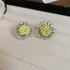 Pendientes de flor tejida color dopamina pendientes de vacaciones junto al mar moda fresca de verano pendientes Joker venta al por mayor
