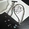Nuevo Colgante de Cadena para Teléfono con Abalorios de Mariposa de Cristal y Cielo Estrellado, Llavero Cruzado para Teléfono, Cadena de Teléfono Creativa Exquisita, Colgante para Bolsa con Abalorios