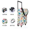 Carrinho de Camping com Saco de Puxar, Carrinho Telescópico, Carrinho de Compras com Rodas, Pequeno Reboque para Coleta de Pacotes, Saco Dobrável para Mudança