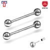 G23 titanio pin uña de lengua bola oreja Puente moda europea y americana plug barra recta arete aleación de titanio adorno piercing