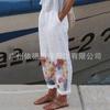 Ropa de mujer transfronteriza 2022 Amazon europea y americana verano nuevo pequeño fresco estampado retro recto pantalones casuales de mujer