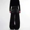Jeans Streetwear Retro Americano Preto 2026 Workwear Jeans para Homens e Mulheres Verão Emagrecedor Cintura Alta Perna Reta Larga Comprimento Total