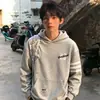 Sudadera con capucha bordada de letras estilo americano de moda para hombre, nueva colección de invierno, diseño de alta gama, corte holgado, única y elegante, adecuada para parejas