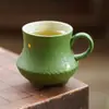Taza de Té Cerámica con Patrón de Mandarina Verde Pequeña del Fabricante, Taza Especial de Maestro, Taza Personal para Degustación de Té, Juego de Té de Alto Valor Estético