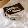 Pulsera abierta de estilo europeo y americano transfronteriza con diseño de hojas plisadas y retorcidas, a la moda y versátil para el uso diario, con un diseño único, joyería para mujer