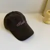 Gorra de Béisbol Bordada con Letra Simple Retro para Mujer, Ala Ancha, Corona Profunda que Hace que la Cara Parezca Más Pequeña, Protección Solar, Ala Suave, Gorra tipo Pico para Hombre