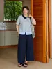 Pantalones Curvos Tallas Grandes ALINDM para Mujer, Pantalones de Verano Finos de Nueve Puntos, Pantalones Casuales Rectos Holgados