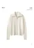 Cárdigan de Punto con Cremallera y Cuello de Solapa de Cachemira de Color Sólido para Otoño e Invierno para Mujer, Jersey Exterior de Cachemira