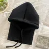 Gorro Pasamontañas Corea del Sur Otoño e Invierno Moda para Parejas Gorro Cálido Bufanda de Una Pieza Tejido Protección para las Orejas Gorro de Lana