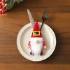 Conjunto de Talheres de Natal Novo Transfronteiriço Tecido de Feltro Homem Velho Sem Rosto Conjunto de Talheres Decorações de Mesa de Natal para Casa