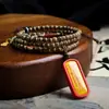 Pulsera Vintage al por Mayor de Arena Dorada Morada Cinnabar de Mina Antigua para Mujer, Joyería Étnica con Cuentas