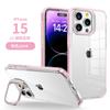 Adecuado para funda de teléfono móvil Moto G84, Anticaída Apple 15Promax Cubierta abatible con lente de metal Soporte invisible Carcasa transparente