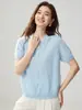 Novo Top de Tricô de Caxemira de Manga Curta para Outono Novo Feminino Temperamento Francês Gola Polo Tricô Trançado Suéter Base de Lã