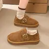 Zapatos Birkenstock de suela gruesa, forrados de felpa, engrosados para mujer, nuevo estilo popular Otoño/Invierno 2026, mocasines Birkenstock cálidos, zapatos de algodón, botas de nieve