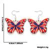Pendientes del Día de la Independencia de Amazon Joyería Europea y Americana Fiesta Decoración de Fiesta Pendientes Brillantes Estrella Bandera Pendientes de Mariposa