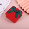 Caja de Joyería con Lazo y Tapa, Caja de Embalaje para Regalo, Caja para Anillo, Pendientes, Collar, Colgante, Caja de Joyería, Caja de Regalo
