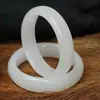 Pulsera de Jade Blanco Waimeng para Mujer Pulsera Plana de Jade Blanco Pulsera de Imitación de Jade Hetian Pulsera Waimeng para Mujer