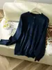 Camisa Básica Casual de Primavera 26 Cárdigan de Cuello Redondo para Mujer Clásico Rayado Versátil Tejido Cómodo Transpirable Chaqueta