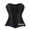 Fornecimento de E-commerce Transfronteiriço: Corset Longo Feminino com Efeito Franzido, Modelador Ajustável de Cetim, Controle de Barriga e Sutiã com Barbatanas