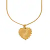 Moda europeia e americana temperamento personalidade criativo pingente aço inoxidável banhado a ouro 18K nicho diamante amor pingente colar feminino