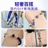Pedras Lapidadas Soltas de Lápis Lazúli Acessórios para Pulseira de Joias DIY Prata 925 Banhada a Ouro Acessórios Semi-Acabados de Jade
