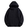 Sudadera con capucha polar de doble cara de marca Tide de color sólido de otoño e invierno de 380 g, abrigo informal holgado con cremallera, suéter con logotipo bordado
