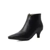 Botines de gamuza de tacón medio para mujer, talla grande 10-2