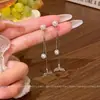 Pendientes de Perla y Borla de Cola de Pez de Dos Usos para Mujer, Pendientes de Lujo Ligero y de Gama Alta, Adecuados para Caras Redondas