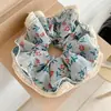 2025 Novo Scrunchie Floral de Renda Retrô Francês Estilo Coreano Elástico para Prender Cabelo Coque Acessório de Cabelo