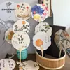 Pensamiento de Siete Colores Nueva Chinoiserie Festival de Mitad de Otoño Abanico Joyería Caja de Regalo Empaque de Regalo DIY Decorativo Floristería Flor Joyería