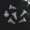 Nuevos Accesorios para Pendientes Tapones para los Oídos Suaves de Goma Largos con Forma de Pagoda Tapones de Plástico para los Oídos Racimo de Oreja Accesorios para Pendientes de Resina Transparentes