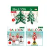 Árbol de Navidad Permanente Transfronterizo de Amazon, Muñeco de Nieve, Cabeza de Papá Noel, Bastón, Globo de Papel de Aluminio, Decoración para Fiesta de Navidad