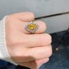 Anillo de Esmeralda de Turmalina Paraíba Simulada Huayoumei Joyería Personalidad Europea y Americana Anillo de Gema de Corindón Rojo para Mujer