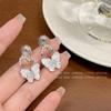 Bailando ~~ pendientes de mariposa de cristal elegantes de lujo ligeros de alta calidad 2023 nuevos pendientes de nicho exquisitos de verano para mujeres