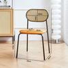 Rattan Hogar Hierro Forjado Silla de Comedor Oficina Respaldo Taburete Rojo Neto Retro Estudio Sala de Estar Casa de Huéspedes Silla de Comedor Balcón