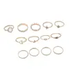 Joyería para Manos Popular Transfronteriza Europea y Americana Anillo Articulado Hueco con Diamante Accesorios Anillo para Mujer Estrella Luna Ópalo
