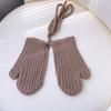 Luvas novas quentes de inverno para crianças, cor sólida, pescoço de milho, luvas penduradas para meninos e meninas, luvas de malha estilo coreano