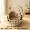 Nuevo Producto para el Festival Qixi Cesta de Flores de Mano en Forma de Corazón Tejida a Mano Creativa con Forma Irregular Cesta de Regalo Floral Cesta de Frutas