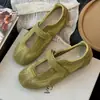 Zapatos Planos de Ballet de Boca Baja con Textura de Piel de Vaca y Correas de Velcro para Mujer, Nuevos Zapatos Casuales Versátiles de Verano