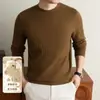 Suéter de punto para hombre yingao, cuello redondo, manga larga, suéter jacquard de otoño e invierno, camisa base estampada casual de negocios para hombre