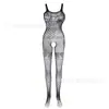 Lencería Sexy, Ropa Sexy de Malla, Ropa de Malla Jacquard Transparente con Tirantes y Abertura en la Entrepierna W286