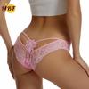 Ropa interior sexy de encaje floral con borlas para mujer, ultradelgada, sin costuras, transpirable, cómoda, jacquard hueco, para mujer, comercio exterior