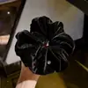 Lazy Advanced Sense Veludo Intestino Grosso Anel de Cabelo Retro Elegante Baixo-ferradura Cabeça Corda Bola Corda de Cabelo Novo Estilo Laço Cabeça Flor