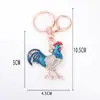 Cultura de Oficina Llavero Anillo de Gallina Anillo de Llave de Coche Mochila Colgante de Llave de Metal con Pedrería Animal del Zodiaco Pollo Venta al por Mayor