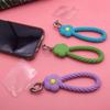 Pulsera de Silicona Funda de Teléfono Correa de Muñeca Anillo de Mano Llavero Correa para Teléfono Cadena para Colgar Correa para el Cuello Diseño de Flor
